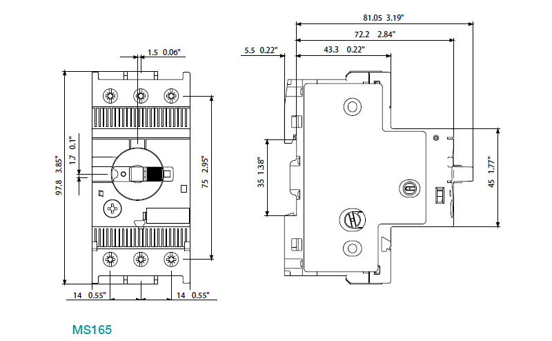 ABB MS165型52.0-65.0A电动机保护用断路器