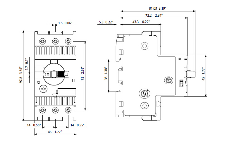 ABB MS165型52.0-65.0A电动机保护用断路器