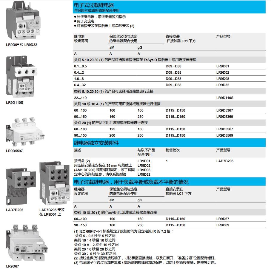 施耐德 国产TeSys D系列 LRD3357C 整定电流37-50A 热过载继电器
