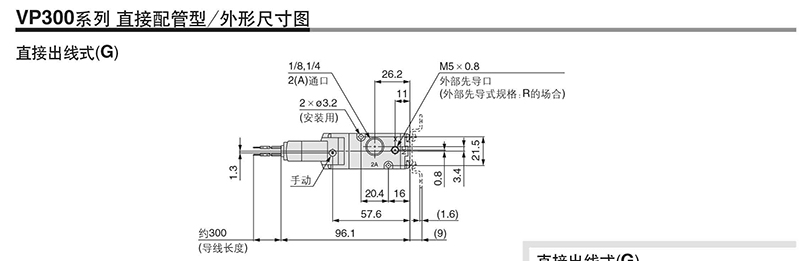 SMC VP542-5DD1-03A DC24V DIN型插座式 Rc3/8 三通二位电磁阀